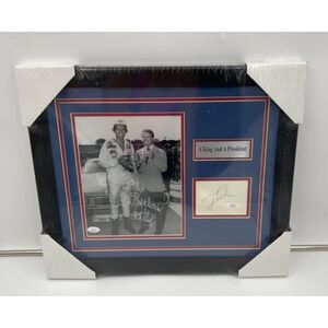President Jimmy Carter & Richard Petty Signed Photo Cut  Framed JSA COA
